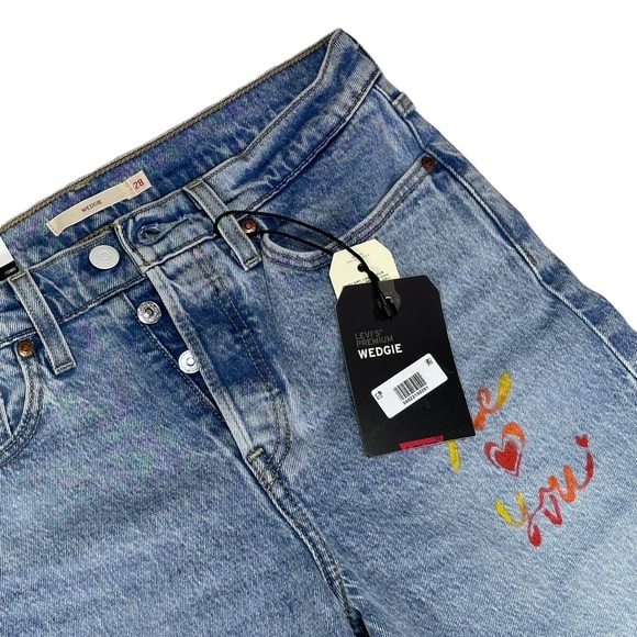 Levi's® Premium Wedgie Icon Fit Painted Jeans - Medium Wash - Picture 7 of 10